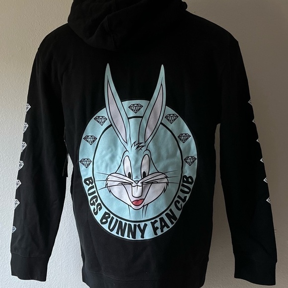 𝅺DIAMOND Supply Co Men’s Looney Tunes Bugs Bunny Hoodie NWT Black Size Medium. - Picture 5 of 5
